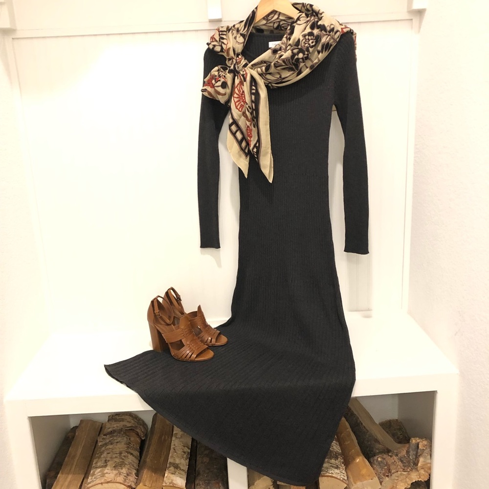 Calvin Klein Fit&Flare Maxi Sweater Dress szS